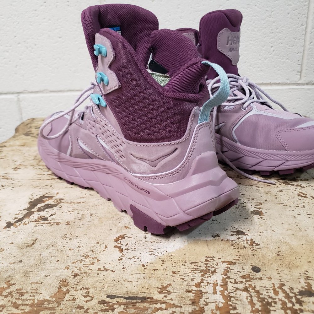 HOKA ONE ONE ANACAPA Boots ~Mid GORE-TEX~ Women’s 9.5 B ~ Elderberry ~ Sky Blue - Picture 7 of 8
